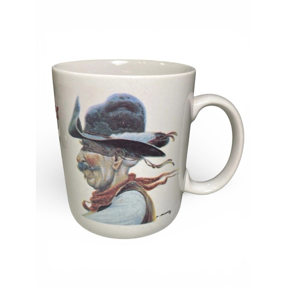 Leanin Tree Cowboy Mug Mike Scovel “Hurrier I Go” 12 oz Western Coffee Cup